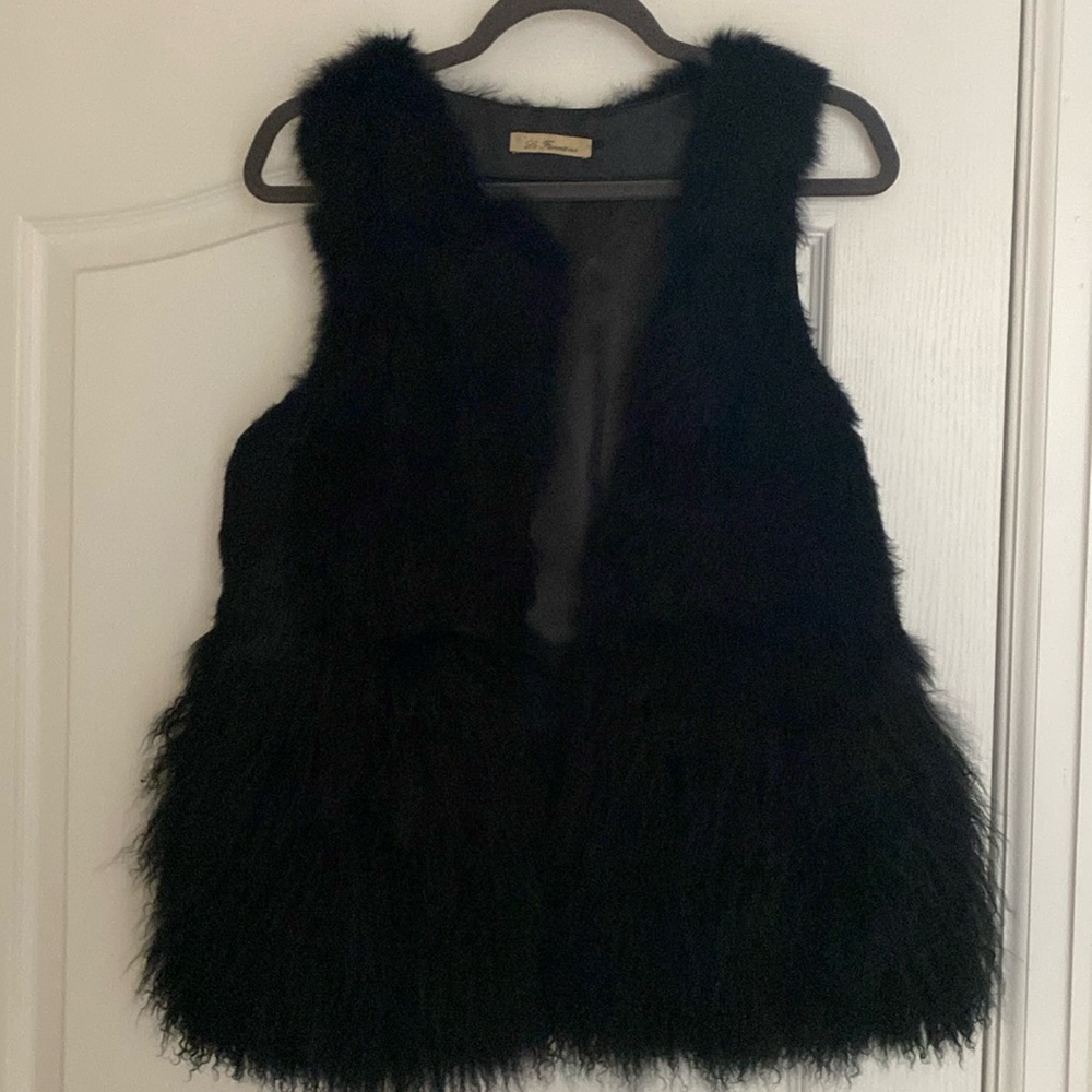 Beautiful Rabbit and Fox Fur La Fiorentina Vest with metal clip closure.